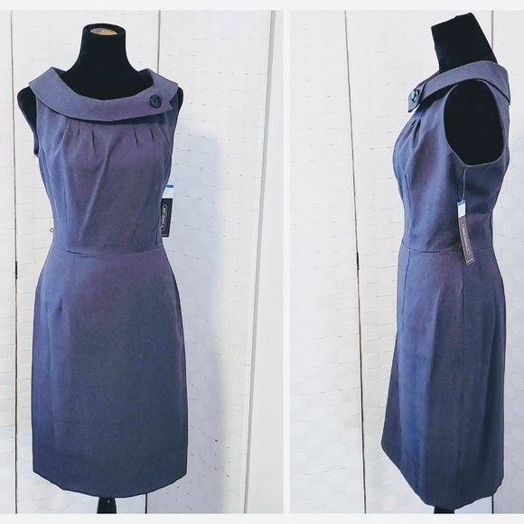 karin stevens Dresses & Skirts - Retro Side button collar dress size 14🆕💞